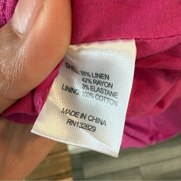 Lovers & Friends- Elsie Mini Linen Dress in Magenta- XS - Picture 6 of 8